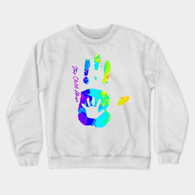 Stop Child Abuse Tie Dye Crewneck Sweatshirt by FrancisDouglasOfficial